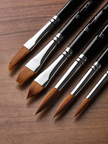Miniatura 2 de Juego de pinceles de acuarela profesional, 10 pinceles de acuarela para artistas, pinceles de pintura Golden Maple de sable con punta redonda
