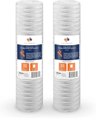 Miniatura 9 de Aquaboon Cartucho de repuesto de filtro de agua para heridas de cuerda de 1 micrón, para toda la casa, de 20 x 4.5 pulgadas, compatible