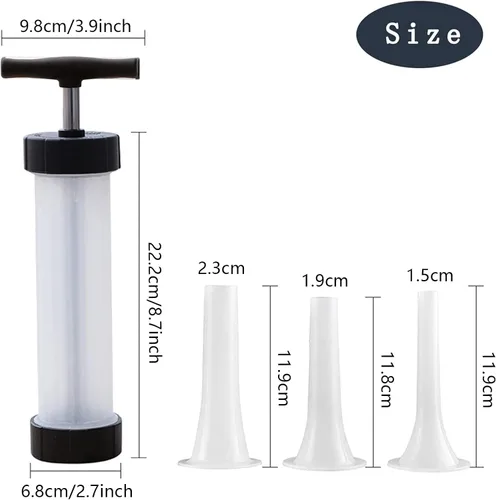 Miniatura 2 de Embutidor de salchichas - Máquina manual casera de llenado de carne, herramienta de llenado de salchichas de cocina de grado alimenticio para uso