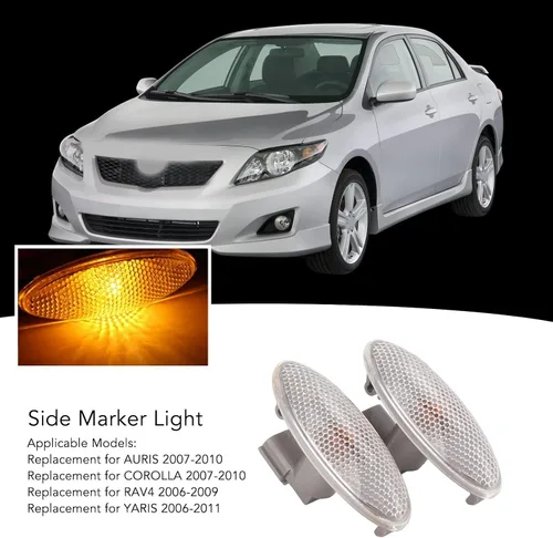 Miniatura 3 de 2 piezas de luz de marcador lateral ámbar de repuesto para AURIS 2007-2010, para 2007-2010, para 2006-2009, para 2006-2011
