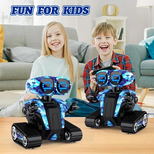 Miniatura 2 de MindPal Juguetes Robot Recargables RC Robots para Niños con Ojos LED Auto-Demostración Baile y Canto Control Remoto Robots Emo para Niños y Niñas