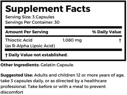 Miniatura 2 de Dr. Clark Ácido alfa lipoico (ácido tióctico), 360 mg 90 cápsulas