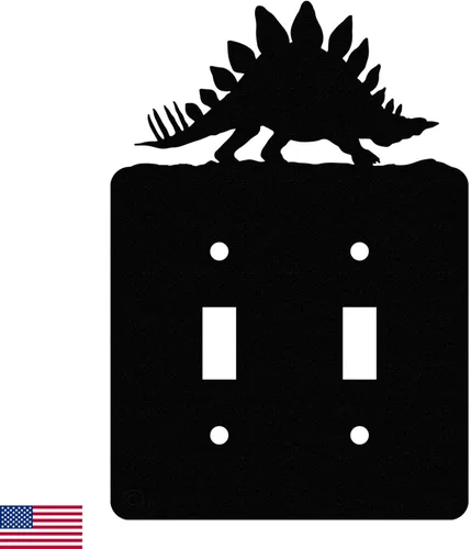 Miniatura 4 de Cubierta de Interruptor de Luz de Acero Americano, Cubierta de Enchufe con Decoración de Dinosaurio, Cuerpo de Tiranosaurio T-Rex, Interruptor