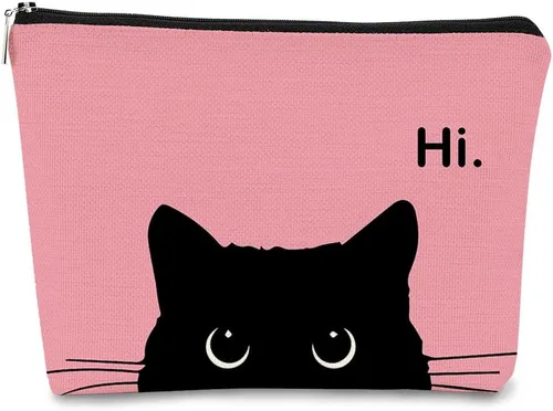 Miniatura 24 de Regalos de Gatos - Pequeña bolsa de maquillaje, bolsa de cosméticos para amantes de los gatos, bolsa de maquillaje para adolescentes y mujeres, cat 1