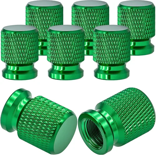 Miniatura 50 de 4 piezas de tapas de válvula de rueda con estilo púas, cubiertas universales de válvula de rueda de aleación de aluminio a prueba de polvo