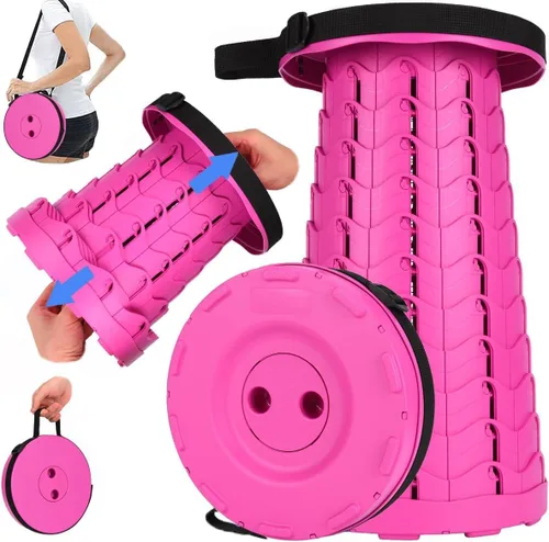 Miniatura 22 de Fishboy Taburete plegable mejorado, capacidad máxima de peso de 400 libras, ligero pero resistente, taburete plegable retráctil portátil telescópico