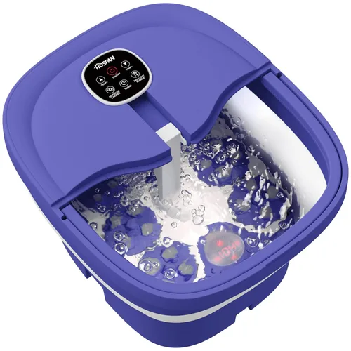 Miniatura 10 de HOSPAN Masaje giratorio eléctrico plegable para pies, baño de pies con calor, burbujas, control remoto y 24 bolas de masaje Shiatsu motorizadas. Spa