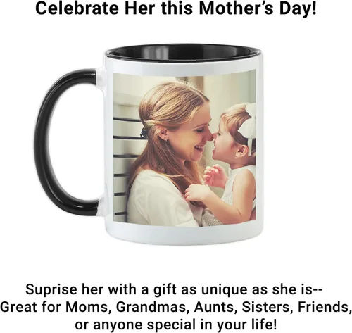 Miniatura 4 de Let's Make Memories Taza con fotos personalizada, taza de café personalizada, tu foto o obra de arte de niños, para ella, cumpleaños, para mamá