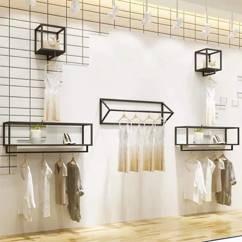Miniatura 7 de Percheros creativos triangulares para ropa en tiendas de ropa, estante colgante de pared para el hogar, toalleros para almacenamiento en el baño