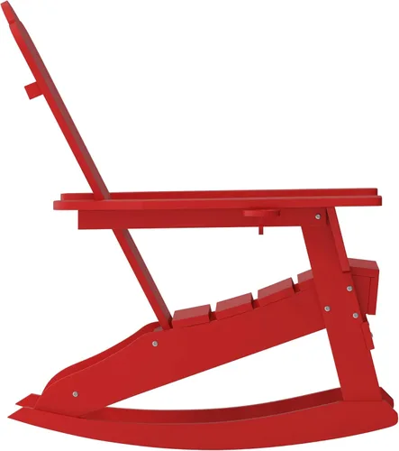 Miniatura 8 de Flash Furniture Newport Adirondack - Silla mecedora con soporte para tazas, resistente a la intemperie, de poliresina Adirondack, color rojo