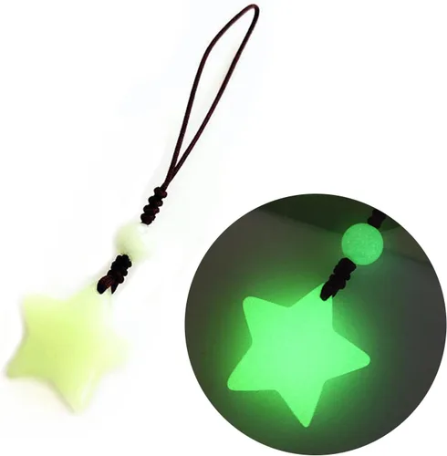 Miniatura 6 de hejhncii Llavero de estrella luminosa colgante de bolso de moda unisex llavero colgante colgante de pareja brillante en la oscuridad, BL