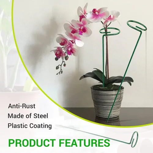 Miniatura 4 de 4 estacas para plantas de jardín para flores, soporte de metal para plantas de jardín de un solo tallo, soporte de flores de jardín para plantas