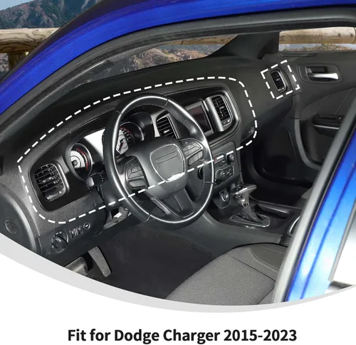 Miniatura 3 de Linskip Acabado de Tablero Compatible con Dodge Charger 2015 2016 2017 2018 2019 2020 2021 2022 2023, Panel de Cubierta de Consola Central