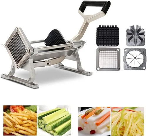 Miniatura 10 de Cortador de papas fritas extra resistente, de acero inoxidable, cortador de patatas comercial, cortador de frutas y verduras, cebolla, tomate