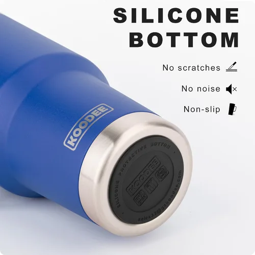 Miniatura 4 de koodee Vaso con asa, vaso de acero inoxidable de 30 onzas con aislamiento de doble pared con tapa y pajita, vaso de café para hombres y mujeres azul