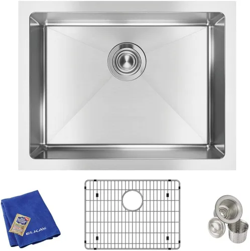 Miniatura 18 de Elkay EFRU311610T Crosstown - Fregadero de cocina de acero inoxidable de 32 1/2" bajo montaje, cuenca única - Acero inoxidable