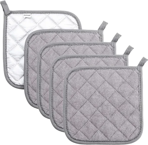 Miniatura 13 de Soporte para ollas de algodón, lavable a máquina, resistente al calor, soporte para ollas, almohadillas calientes, salvamanteles para cocinar y Negro