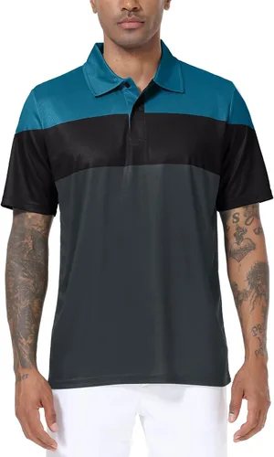 Miniatura 2 de Polo de golf para hombre grande y alto, ajuste seco, manga corta, impresión, rendimiento que absorbe la humedad, deportivo, casual, polo M-7XL