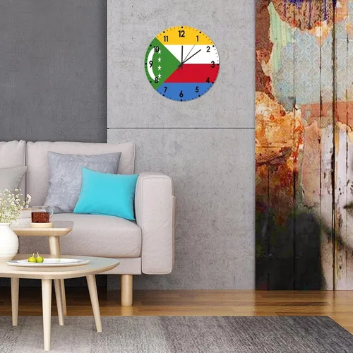 Miniatura 675 de Cheyan Reloj de pared con bandera de Canadá de 12 pulgadas, silencioso, sin tictac, de PVC, funciona con pilas, reloj redondo decorativo, regalo