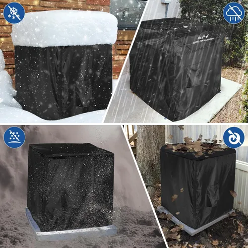 Miniatura 6 de Cubierta central de aire acondicionado para unidades exteriores, cubierta impermeable 2 en 1 con malla ventilada y diseño superior desmontable