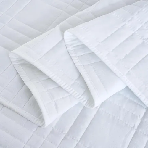 Miniatura 7 de Chezmoi Collection Kingston Juego de Colcha Tamaño Twin XL, 2 Piezas Colcha Acolchada de Microfibra Ligera de Gran Tamaño Blanca (80"x106")