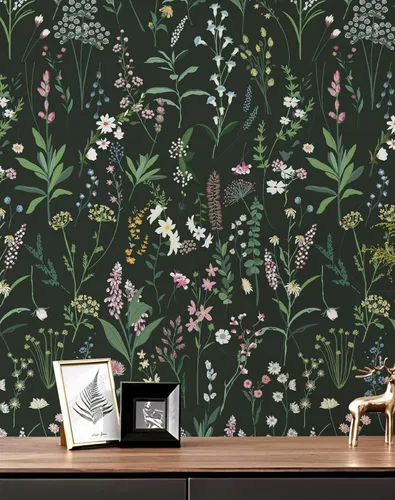 Miniatura 9 de Papel pintado floral JiffDiff despegar y pegar 118" x 17.3" papel pintado para baño papel pintado de flores silvestres papel de contacto de vinilo