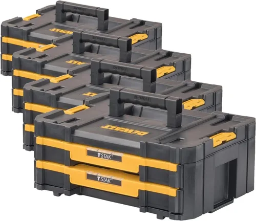 DEWALT TSTAK - Organizador de almacenamiento de herramientas con cajones dobles, soporta hasta 16.5 libras (DWST17804) (paquete de 4)
