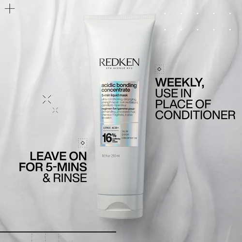 Miniatura 4 de REDKEN Mascarilla capilar para reparación de cabello seco y dañado Concentrado de unión ácido Mascarilla capilar líquida hidratante de 5 minutos