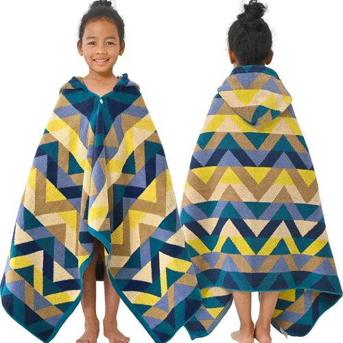 Miniatura 33 de VOOVA & MOVAS Poncho de Toalla de Baño Gruesa con Capucha para Niños (4-8 Años) - Bata de Toalla de Natación de Algodón Turco Suave y Absorbente
