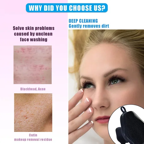 Mini cepillo de limpieza facial de silicona, exfoliante facial manual, almohadilla de cepillo de limpieza, limpiador facial suave para exfoliar y