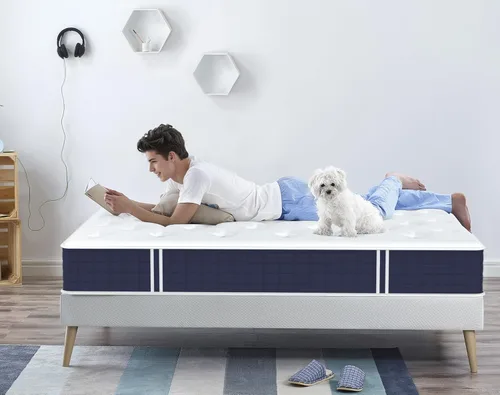 Miniatura 2 de Colchón Coolvie individual, híbrido de 10 pulgadas, resortes individuales con espuma viscoelástica, cama en una caja, sueño más fresco con alivio