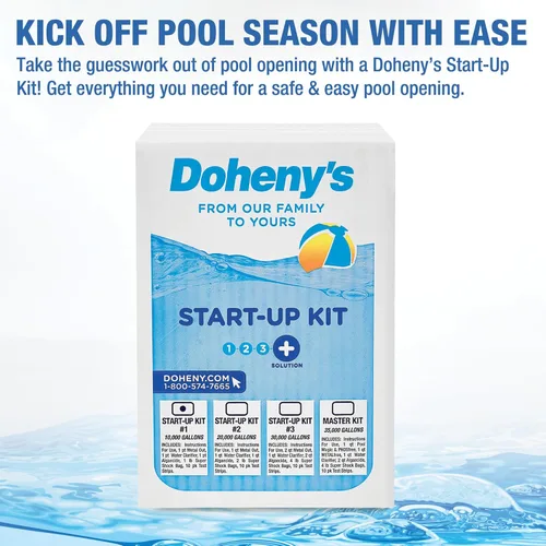 Miniatura 2 de Doheny's Kit de inicio de apertura de piscina, fabricado en Estados Unidos, incluye salida de metal, control de algas, clarificador y súper impacto