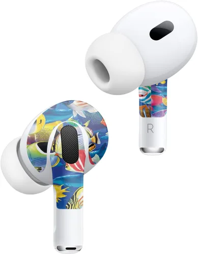 Miniatura 2 de MightySkins - Fundas compatibles con Apple AirPods Pro 2 – Peces tropicales Funda protectora de vinilo duradera y única Fácil de aplicar, quitar