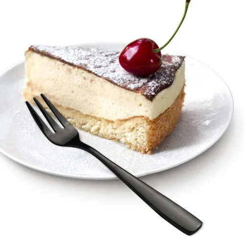 Miniatura 5 de Teyyvn Tenedor de postre de 16 piezas, tenedor de 3 dientes de acero inoxidable, tenedores para aperitivos, negro Appetizer Forks, 5.98 Inches