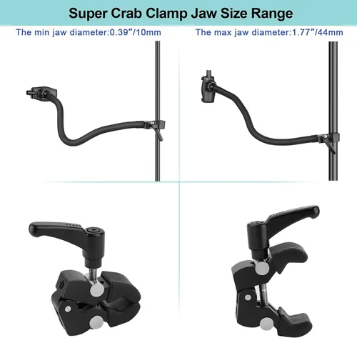 Miniatura 5 de Mippko Soporte de teléfono de cuello de cisne para soporte de micrófono, soporte de música, cochecito, cinta de correr, bicicleta giratoria