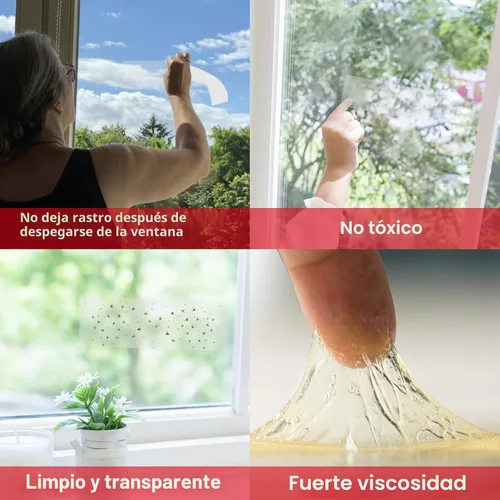 Miniatura 4 de Trampas para moscas de ventana Mosqueda, paquete de 30 trampas adhesivas pegajosas para interiores, atrapamoscas para el interior del hogar, papel