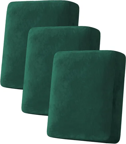 Miniatura 70 de H.VERSAILTEX - Funda de terciopelo elástica y afelpada para protección de cojines de sofá biplaza, silla o sofá, 2 piezas, tamaño grande, color gris