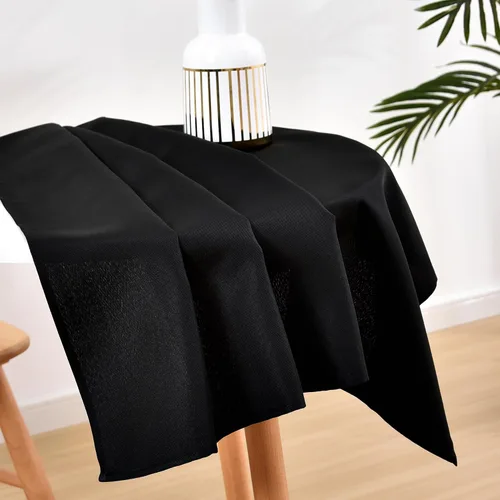 Miniatura 7 de Wolkemer Mantel cuadrado pequeño de 36 x 36 pulgadas, tela lavable, mantel sólido negro para decoración de mesita de noche, cabeceros, mesas