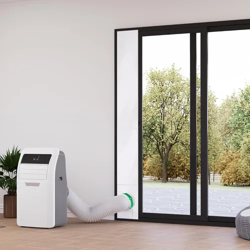 Miniatura 9 de Air Jade Kit de ventilación de puerta corredera de aire acondicionado portátil, kit de ventilación de CA para puerta corredera aislada