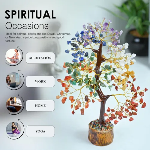 Miniatura 3 de Árbol de la vida de 7 chakras - Árbol de cristal para energía positiva - Árbol de piedras preciosas - Árbol de siete chakras Sabiduría espiritual