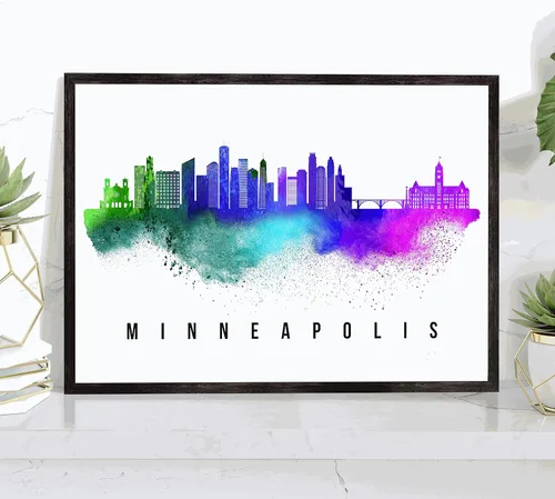 Miniatura 27 de Pera Print Rochester Skyline New York Póster, pintura de paisaje urbano de Nueva York, impresión de paisaje urbano y monumentos, arte de pared
