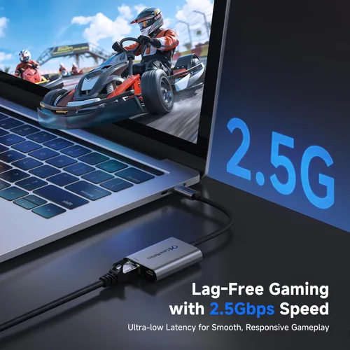 Miniatura 3 de Cable Matters Adaptador USB C a Ethernet de 2.5 Gb con carga de 140 W, velocidad de red de 2.5 Gigabit, adaptador USB C a Ethernet compatible