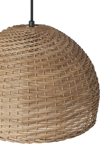 Miniatura 5 de Calypso - Lámpara de techo de cúpula de mimbre tejida a mano y de metal, teñida natural