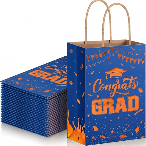 Miniatura 8 de TaoBary 24 bolsas de regalo de graduación de arcoíris negro 2026, bolsas de felicitaciones de graduación, recuerdos de fiesta con asas, regalos