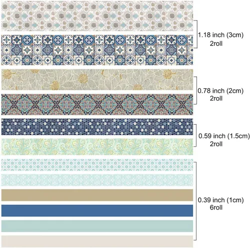 Miniatura 3 de Vilihkc Washi Tape - Juego de 12 rollos de cinta adhesiva decorativa Washi para manualidades, niños, álbumes de recortes, diario de viñas, envoltura