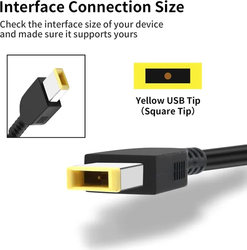 Miniatura 2 de Adaptador de CA de punta USB de 90 W/65 W compatible con Lenovo Thinkpad X1 T460 T470 T450 T430 T440 T440P T540P 440S T460S T560 E560 E550 E440
