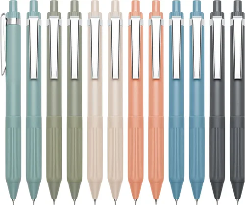 Miniatura 8 de Linbsunne Bolígrafos de gel de tinta color negro para oficina, de punta fina de 0.5 mm, de trabajo retráctil de escritura suave (12 unidades)
