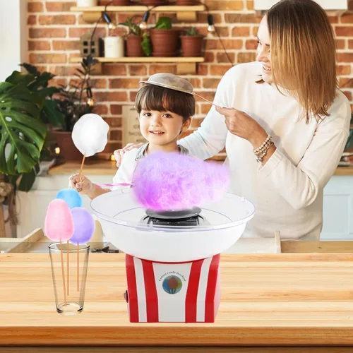 Miniatura 4 de Máquina de algodón de azúcar para niños, máquina de algodón para hacer hilo dental para el hogar, cumpleaños, fiesta familiar, regalo de Navidad