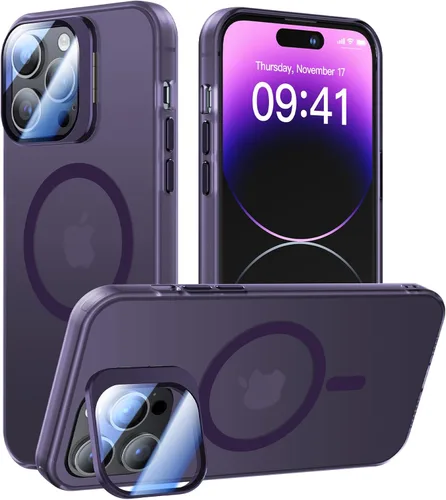 Miniatura 11 de Meifigno Window Mag Series - Funda diseñada para iPhone 15 Pro, soporte de cámara integrado y compatible con MagSafe, parte trasera mate translúcida