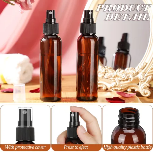 Miniatura 3 de Nuogo Paquete de 90 mini botellas de plástico de 4 onzas, reutilizables, tamaño de viaje, perfume, recargable, rociador de niebla, botella vacía